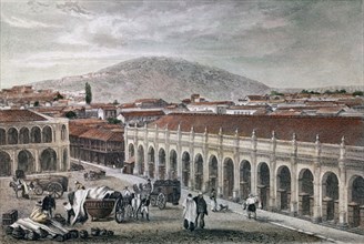 LINATI DE PREVOST CLAUDIO 1790/1832
LITOGRAFIA - GRAN PALACIO DE SANTIAGO DE CHILE ANTES DE LA