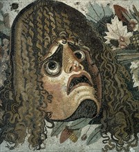 Roman Mosaic - theatre tragedy mask