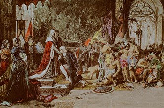 Ankerman, Les rois catholiques recevant Colomb à Barcelone après son premier voyage en 1493