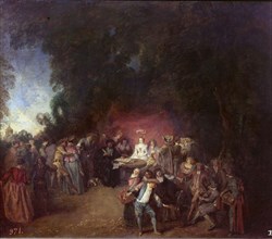 Watteau, Convention de mariage et danse champêtre