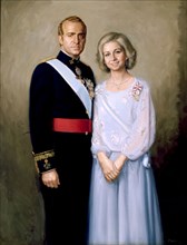 Burguete Albalat, Portrait of King Juan Carlos and Queen Sofia of Greece