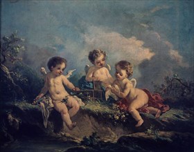 Boucher, Cherubs playing with doves
