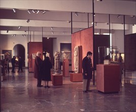 Exhibition hall with visitors