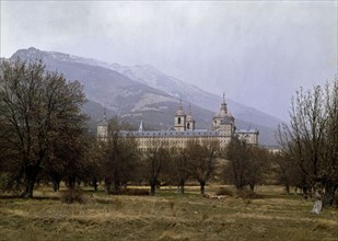 Monastery of El Escorial with Mount Abantos in the background