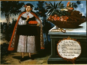 ALBAN VICENTE
INDIO PRINCIPAL DE QUITO EN TRAJE DE GALA - 1783- PINTURA COLONIAL S XVIII-ESCUELA