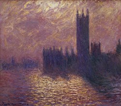 Monet, Le Parlement à Londres, ciel orageux