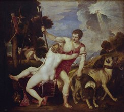 Titian 1485/1576
VENUS Y ADONIS- NP 422- 186x207 cm- S XVI-RENACIMIENTO ITALIANO-Venetian