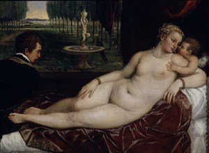 Titian, Venus, Love and Music - Detail