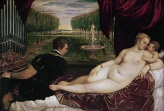 Titian 1485/1576
VENUS RECREANDOSE EN EL AMOR Y LA MUSICA -L.148 x 217- NP 421-S XVI-RENACIMIENTO