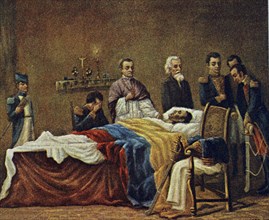 Simon Bolivar sur son lit de mort en 1830