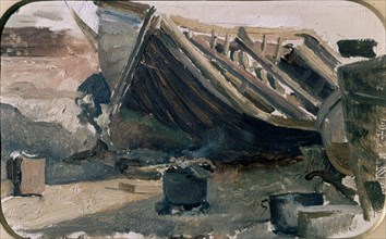 Lezcano, Small boat lying high and dry