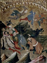 Borrassá, St. Michael of Cruilles altarpiece: Fighting against the Antichrist