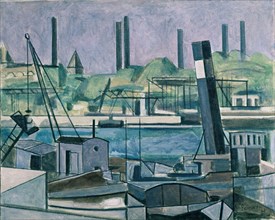 PEINADO
PINTURA(PUERTO INDUSTRIAL)1961
MADRID, COLECCION RDGZ SAHAGUN
MADRID

This image is