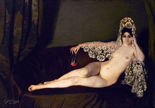 Zuloaga, Nude with mantilla