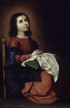 Zurbaran, Madonna Child Sewing