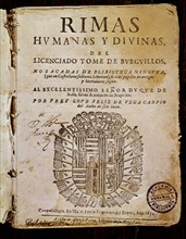 LOPE DE VEGA FELIX 1562/1635
RIMAS HUMANAS Y DIVINAS - 1634
MADRID, ACADEMIA DE LA