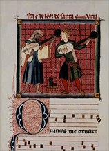 Alfonso X of Castile, Moor and Christian playing lute
