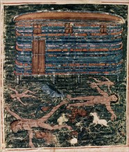 EL DILUVIO UNIVERSAL-PENTATEUCO DE TOURS O DE ASHBURNAM-N.A.LAT.2334-S VII-MINIATURA