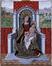 MINGUEZ SAGRARIO
VIRGEN CON NIÑO- 2003 PINTURA AL TEMPLE CON ESTOFADO SOBRE PAN DE ORO AL