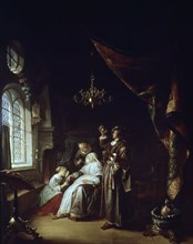 DOU GERARD GERRIT 1613/75
LA MUJER HIDROPICA O LA VISITA DEL MEDICO - 1663 - BARROCO
