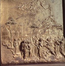 GHIBERTI LORENZO 1378-1455
MOISES EN MONTE SINAI-BRONCE PUERTA PARAISO ENTRE 1425 Y 1452- 2ª