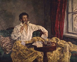 GUILLAUME LOUSKY
PUSCHKIN EN SU MESA TRABAJO-DEDICADO AL ALMIRANTE COLIGNI
SAN PETESBURGO, MUSEO