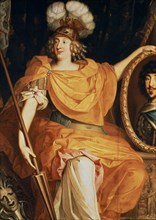 Bourguignon, La duchesse de Montpensier en Minerve tenant le portrait de son père le duc d'Orléans