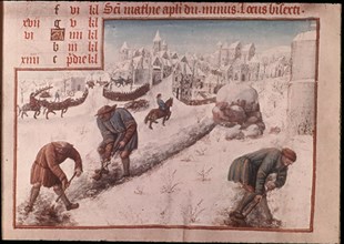 LIBRO DE HORAS DE 1430- QUITANDO NIEVE- AL MODO DEL LIBRO DE HORAS DEL DUQUE DE BERRY
PARIS,