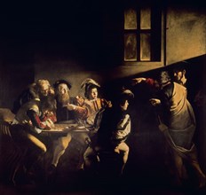 CARAVAGGIO. The Calling of St. Matthew - 1598/1601 - 322x340 cm - oil on panel - Italian Baroque