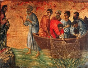 DUCCIO DI BUONINSEGN1255/1319
*SAN PEDRO ANDANDO SOBRE LAS AGUAS-MILAGRO DE JESUS
SIENA,