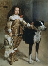 Anonyme, Portrait d'un bouffon avec son chien