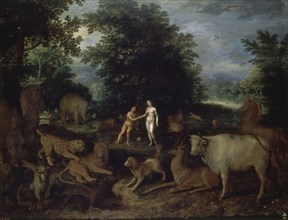 Jan II Bruegel, Adam and Eve in Heaven - The Temptation