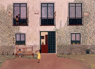 FIGUEROA MARTA
NIÑOS JUGANDO EN JARDIN DE UNA CASA-PINTURA NAIF
MADRID, COLECCION