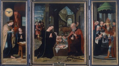 Master of the Half-Lengths, The Annunciation - The Nativity - The presentation at the temple