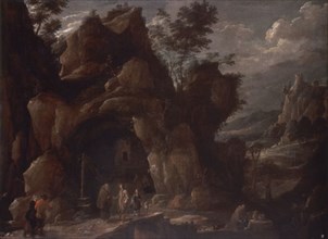 Teniers (le jeune), Paysage avec grottes et ermites
