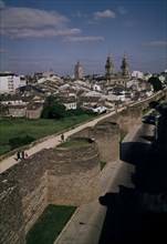 View over the fortifications of Lugo, Spain