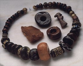 Necklace and gemstones belonging to wives of Vikings