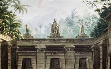 LA FLAUTA MAGICA 1791 - DIBUJO PARA DECORADO DE LA OPERA -
PARIS, MUSEO DE LA OPERA
FRANCIA