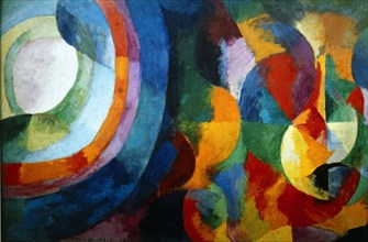 Delaunay, Contrastes simultanés : Soleil et Lune (détail)