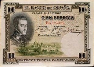 BILLETE DE 100 PESETAS 1925-ANVERSO
MADRID, BANCO DE ESPAÑA-DOCUMENTOS
MADRID