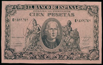 BILLETE DE 100PESETAS 1940
MADRID, BANCO DE ESPAÑA-DOCUMENTOS
MADRID