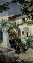 ROMERO DE TORRES JULIO 1874/1930
PATIO-OLEO/LIENZO 58X39 CM
CORDOBA, COLECCION SRA DEL