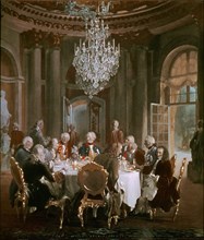 Menzel, Table ronde de Frédéric II à Sans-Soucis