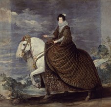 Vélasquez (et atelier de), Portrait équestre de la Reine Isabelle de Bourbon