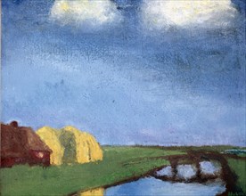 NOLDE EMILE 1867/1956
CASA DE LABRANZA EN FRISIA JUNTO AL CANAL 1935