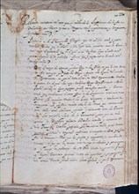 Page d'un manuscrit relatant un autodafé sous l'Inquisition