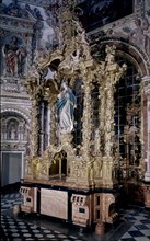 HURTADO IZQUIERDO FRANCISCO 1669-1725
BALDAQUINO DE MADERA DORADA CON INMACULADA DE JOSE DE MORA -