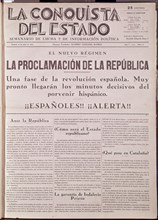 PERIODICO LA CONQUISTA DEL ESTADO 1931
MADRID, HEMEROTECA MUNICIPAL
MADRID