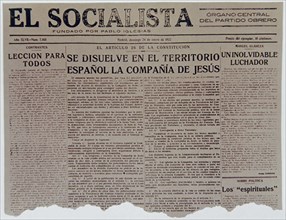 PERIODICO EL SOCIALISTA 24/ENE/1932-DISOLUCION COMPAÑIA DE JESUS.ART 26 CONSTIT REPUBLICA
MADRID,