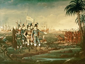 KEMMELMEYER FR 1788/1816
*COLON DESEMBARCA EN LA ISLA DEL SALVADOR EL 11 DE OCTUBRE 1492-Oleo